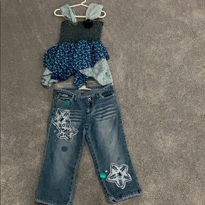 2 piece designer kids jean outfit from boutique